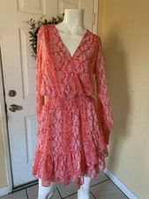 Michael Kors Vibrant Coral Red Snake Print Dress