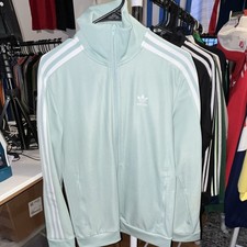 adidas Originals Men s Full Zip Track Jacket Blue/White 3-Stripes Pockets S