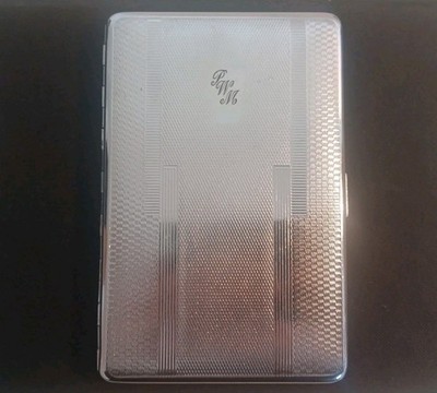 Großes Emu Marke Art Deco SYLVA Chrom gefedert geätzt Metall Vintage Zigarettenetui