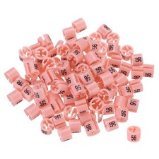 100 Pack Clothes Hanger Marker Number 56 Size Tag Fit 3.5mm Rod Pink