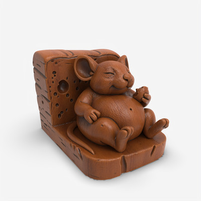 Digital Mouse Cheese - STL - 3D Model for CNC & 3D Printers