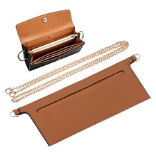 Wallet Chain Insert with Chain for Envelope Purse Brown 6.7 x 3.2in
