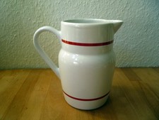 weiß roter Milch Krug - Milch Kanne - Milchkanne mit Griff - ca. 1 Liter