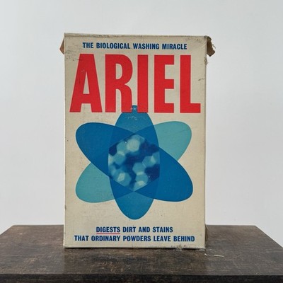 Vintage ARIEL Waschpulverdose - Biologisches Wunder - ungeöffnet - um 1960