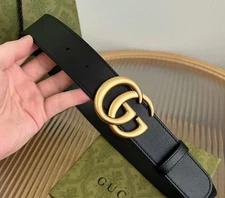GUCCI GG Marmont Women's Thin Leather Belt Black with Original Box size100