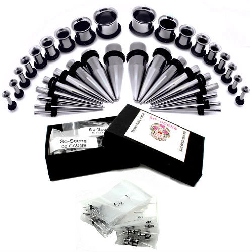 Kit Estiramiento Calibrador de Orejas 36 Piezas Acero Inoxidable 36 Piezas Kit Conos/Tapones Foto 4 de 4