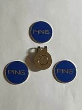 (3) Karsten PING 1" Coin Style Golf Markers With Bonus Hat Clip - A Great Deal!