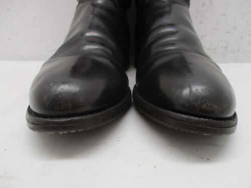 Justin Black Roper Style 3135 Cowboy Boots Mens Size 10.5 C Vibram Sole USA - Picture 4 of 15