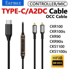 Hifi 6N OCC Cable For Audio Technica ATH-CKS1100 CKS1100is TYPE-C to A2DC 125cm