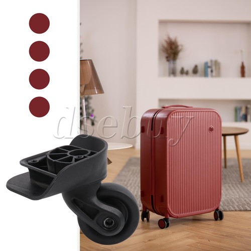 Left Luggage Mute Wheels Black W237 for Repair and Replacement Hard Casters - Picture 4 of 8