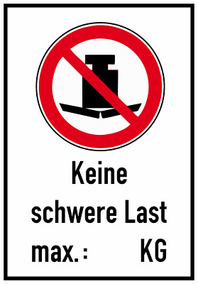 No heavy load sticker 23x16 cm indication sign T-176