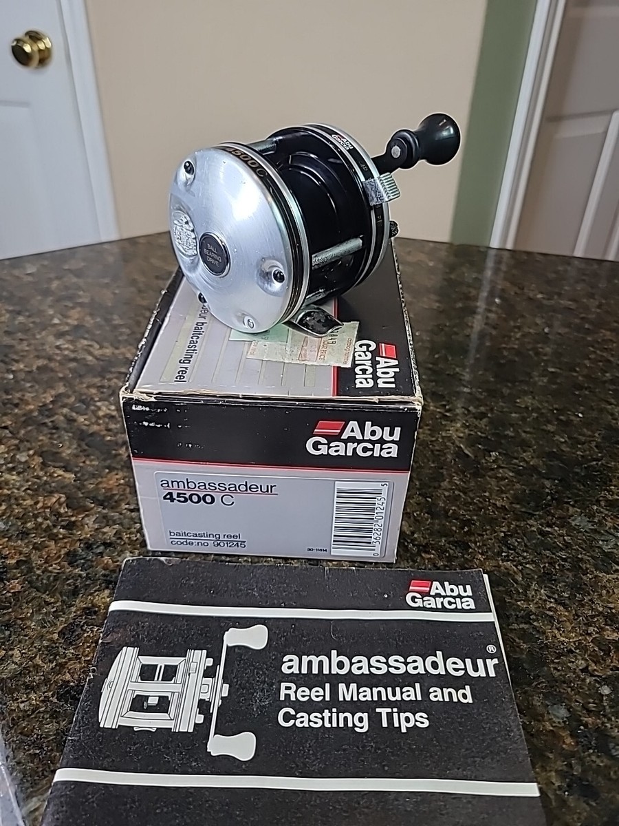 Abu Garcia Ambassadeur 4500C Bait Cast Reel 1980s w/Box Papers EUC  