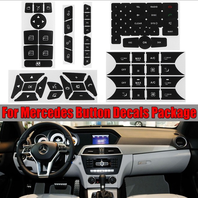 For Mercedes Benz Button Repair Package Steering A/C Window Decals