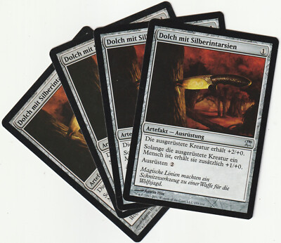   4 MAGIC The Gathering DOLCH MIT SILBERINTARSIEN Artifact PLAYSET ISD/DE NM/EX