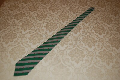 Guido Tonello Torino - Tie, Grey Green, Regimental, Pure Silk, Used