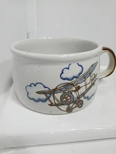  BI-PLANE HOT AIR  BALLOON MUG. OTAGIRI JAPAN STONEWARE MUG . B296