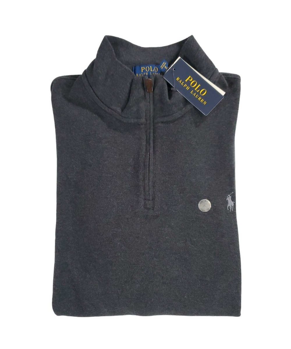 Polo Ralph Lauren Estate Rib 1/4 Zip Dark Grey Sweater Men's