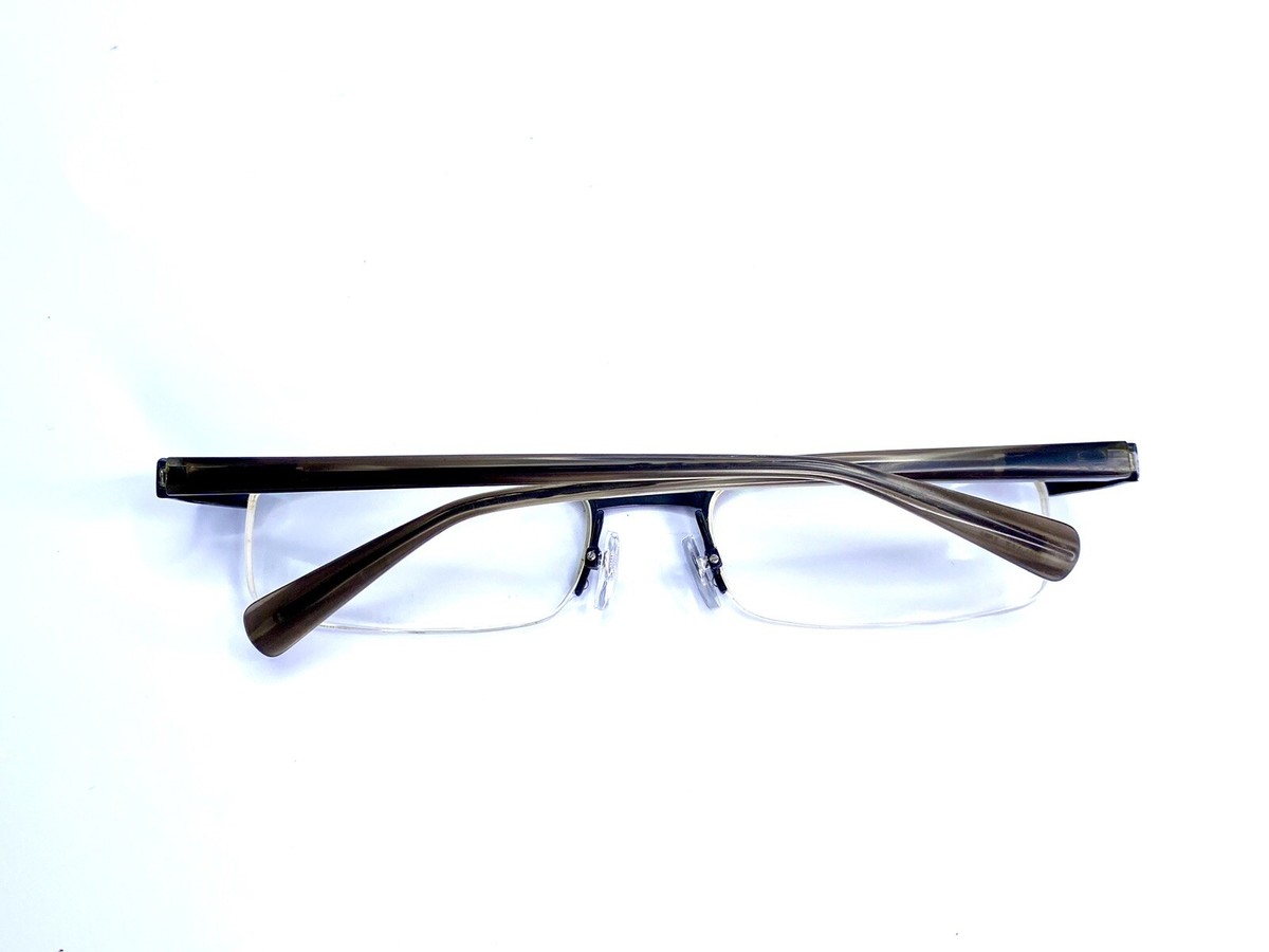 Alain Mikli Gray Half Rim Rectangular Eyeglasses France A0349-15