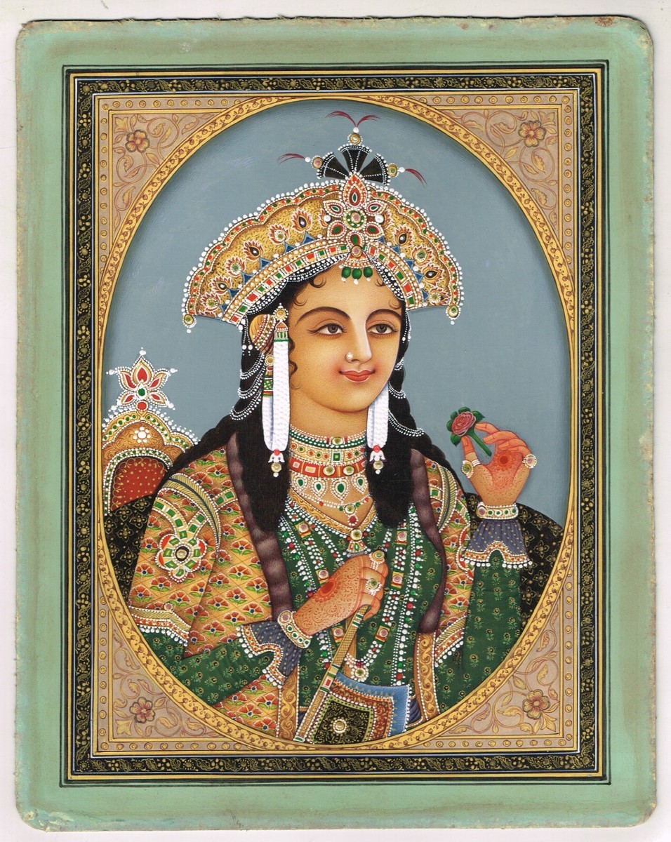 ジュル・パスキン、マリエッタの肖像、希少な画集より、新品高級額装付 Miniature Portrait Of Empress Mumtaz Mahal - Mughal Art Painting