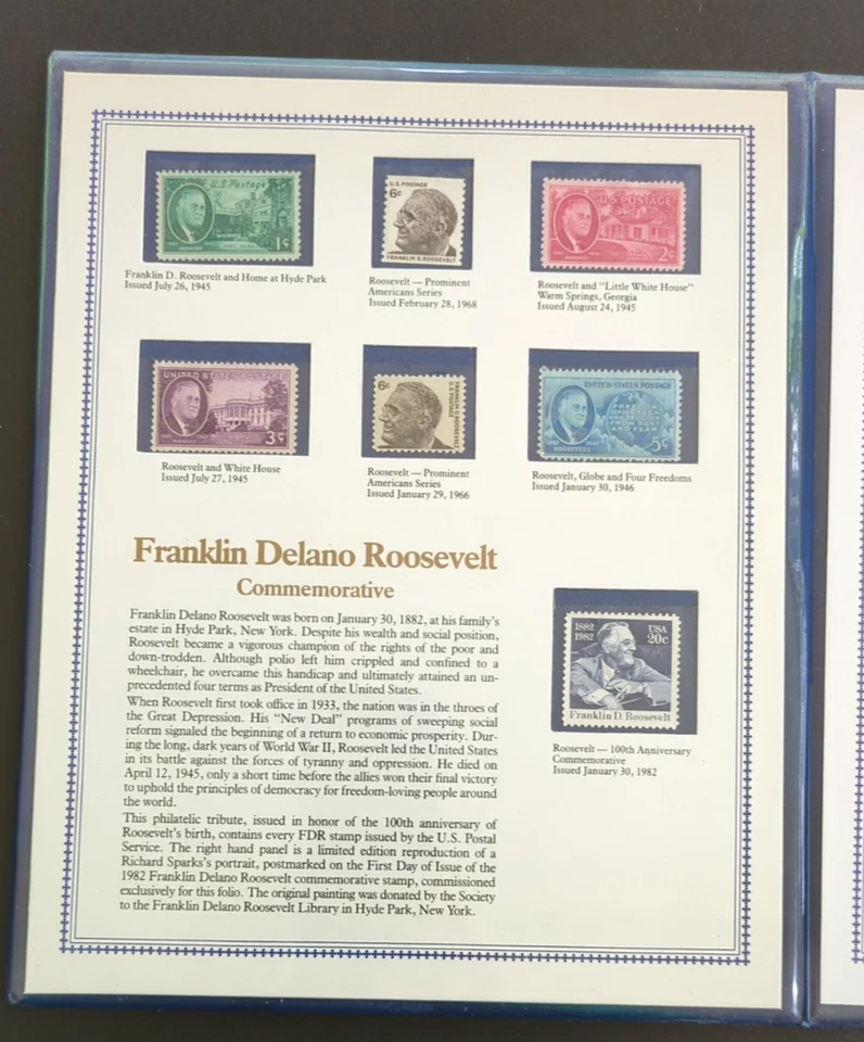 COMMEMORATIVE STAMPS 100TH ANNIVERSARY FIRST DAY ISSUE FRANKLIN DELANO ROOSEVELT - Image 3 of 4