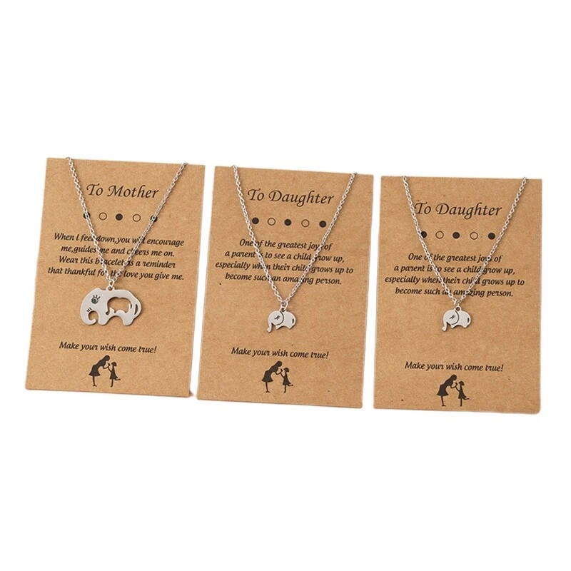 Mother daughter on sale elephant necklace