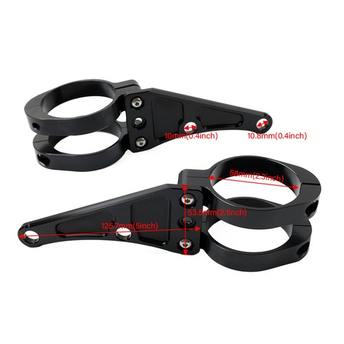 58MM Motorcycle Headlight Bracket Mount Clamp Fork Tube Holder For Harley Black - Picture 11 of 11