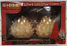 2 Pack LED Pine Cones Rite Aid Home For the Holidays Onraments