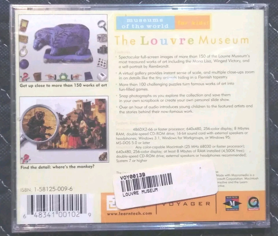 Museo del Louvre Museos del Mundo para niños de 3 años en adelante (CD-ROM) MAC/WIN95 Foto 2 de 4