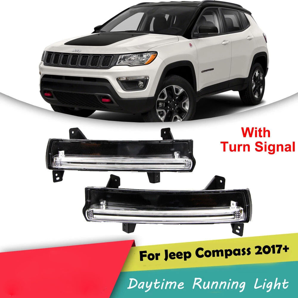 For Jeep Compass 2017~2022 LED DRL Daytime Running Lights Signal