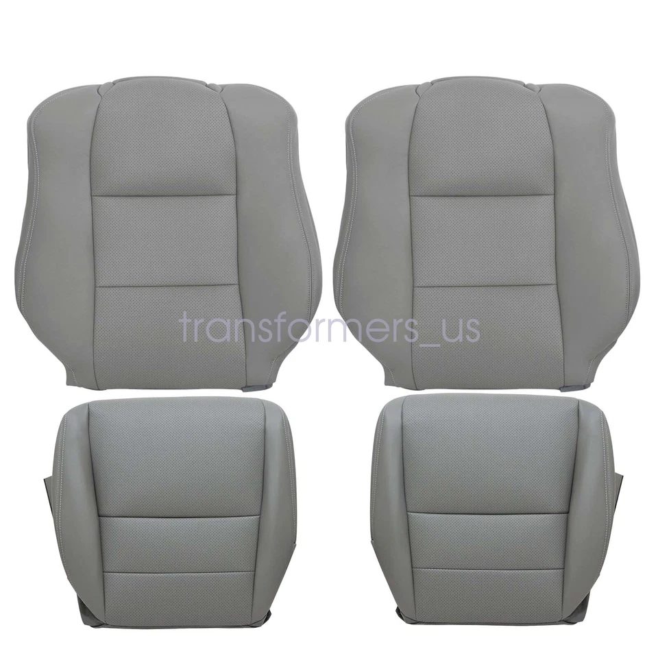 Driver & Passenger Bottom & Top Leather Seat Cover For 2004-2008 Acura TL Gray - Изображение 2 из 4