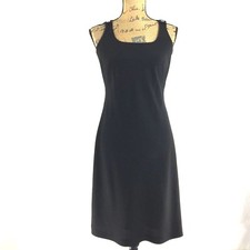 Ann Taylor Dress 2 Classic Black Fit Flare Suiting Buckle Strap Career Party