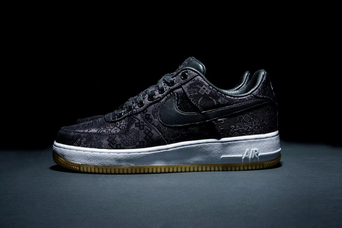 Size 10 - Nike Air Force 1 x Fragment Design x CLOT Black Silk