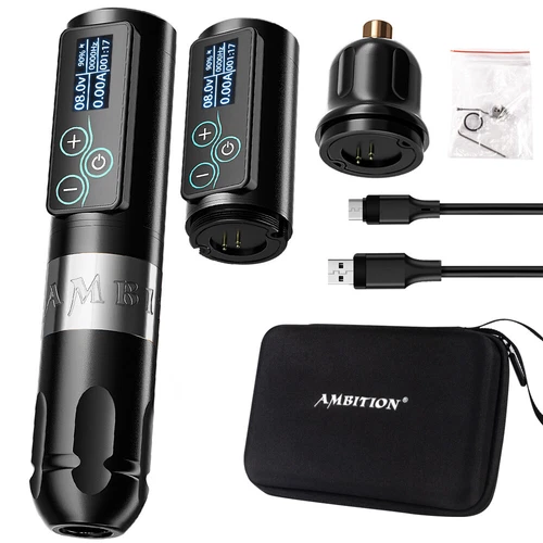 Ambition Wireless Tattoo Machine Rotary Pen Touchscreen Battery Pack 2400mAh LED image 2