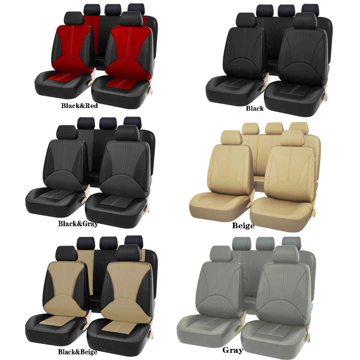 For Toyota Car Seat Cover Full Set Leather 5-Seats Front Rea