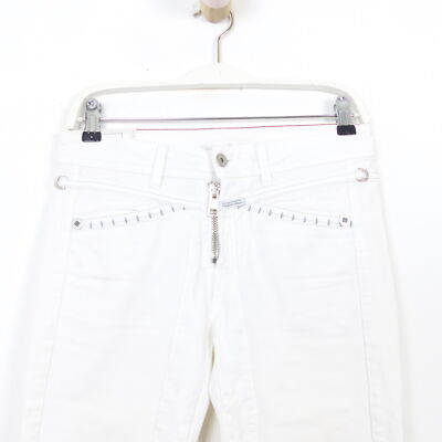 MARITHE FRANQOIS GIRBAUD Jeans Cropped Hose Denim Pants Weiß