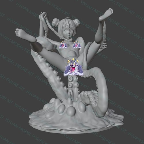 1/24 Scale Tenta Girl Uncolored Unassembled 3D Printed Resin Model Toy Kit - Picture 3 of 14
