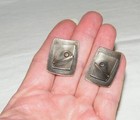 Vtg Hand Signed Modern A/P BRULSON'05 STERLING 14K BROOCH EARRINGS SET Pierced — photo 8