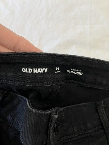 Old Navy | Women’s SZ 14 Long | Black High Rise Straight Jeans - Picture 2 of 9