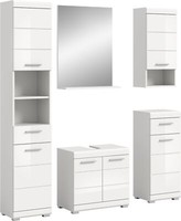 Xonox.Home 3 Tlg. BadmöBel-Set Hochschrank Unterschrank Spiegel Scout Weiß