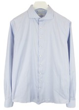SUITSUPPLY Custom Made Extra Slim Fit Formal Shirt Men's 43L / 17L Cutaway Blue