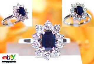 Valuable exclusive 2.24ct brilliant sapphire 750 gold ring value €5190 euro rare