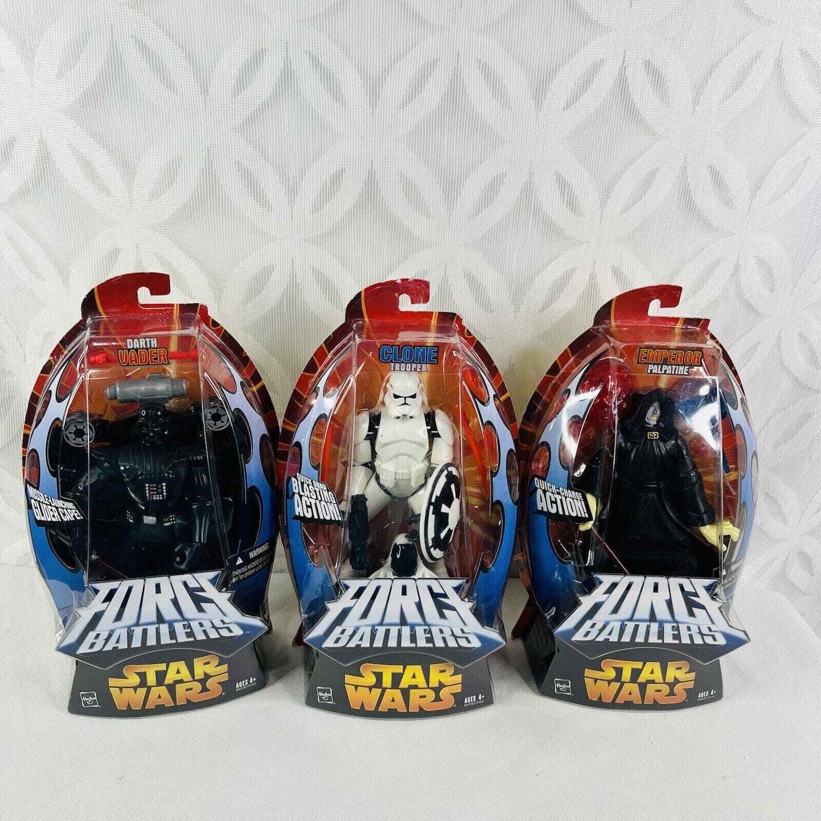 Hasbro Star Wars Force Battlers Clone Trooper Darth Vader Palpatine 2005
