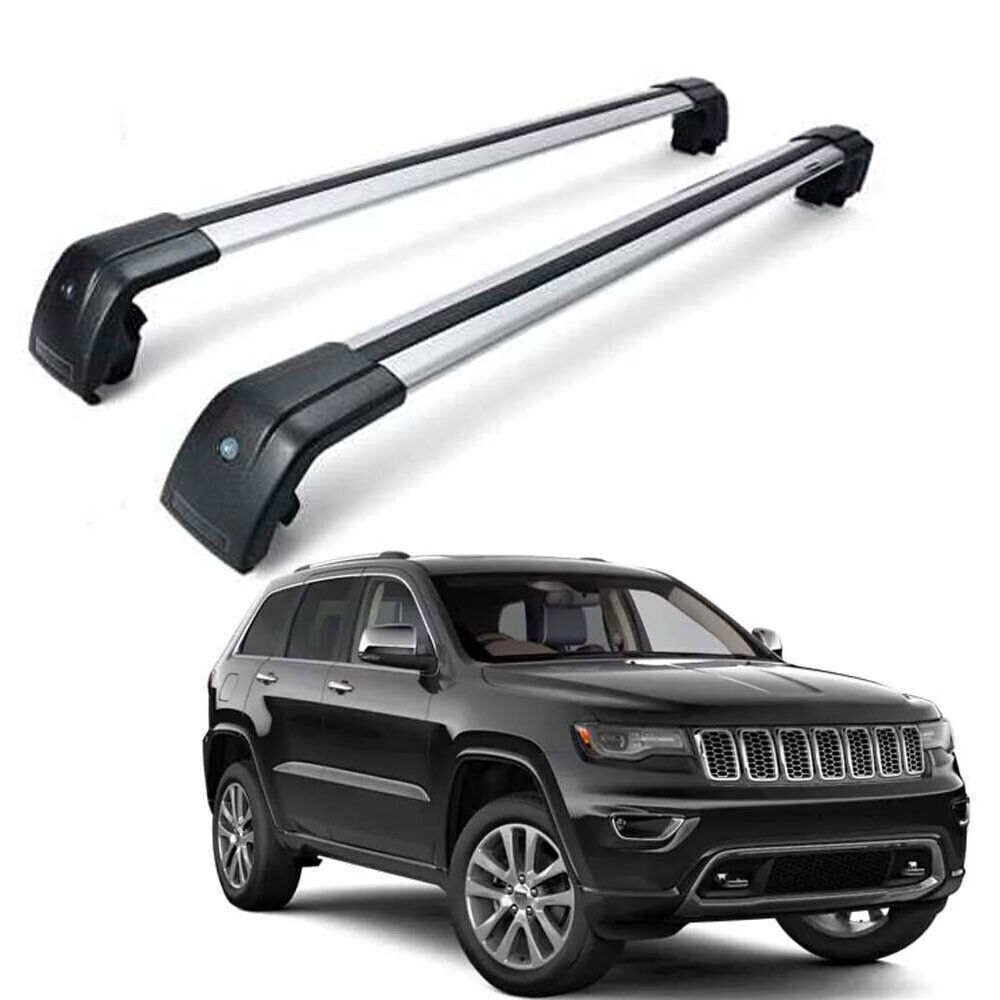 2Pcs Lockable Roof Rail Rack Cross Bar Crossbars Fits for Jeep