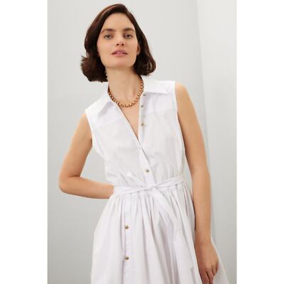rosetta getty shirt dress Rosetta Getty White Poplin Button Front Sleeveless Maxi Shirt Dress Size 12