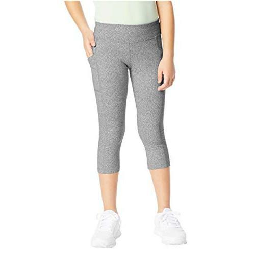 Girls' Premium Capri Leggings, Silver 