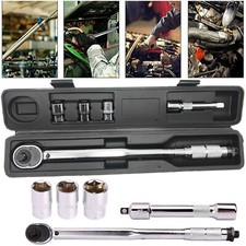 1/2" Ratchet Torque Wrench Wheel Bolt Sockets Set for Car Bike General Repair