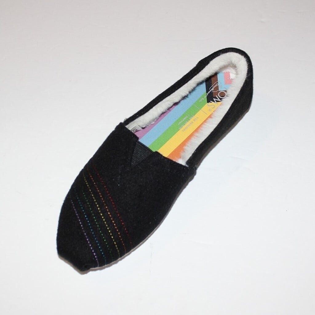Toms Alpargata Blk Two Tone Rainbow Embroidery Sl… - image 1