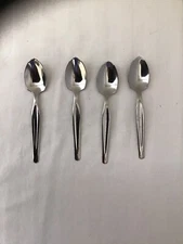 Set of 4 Stainless Steel 6” Grapefruit Spoons W/ Serrated Edge
