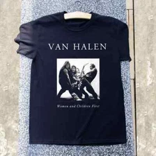 Rare Van Halen - Women and Children First Rock Black T-Shirt S-5XL