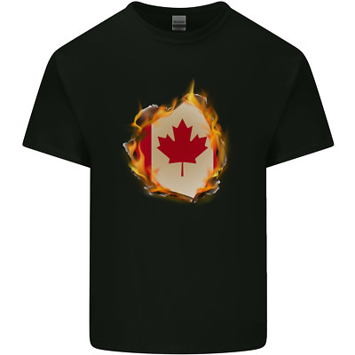 The Canadian Maple Leaf Flag Fire Canada Kinder T-Shirt Kinder